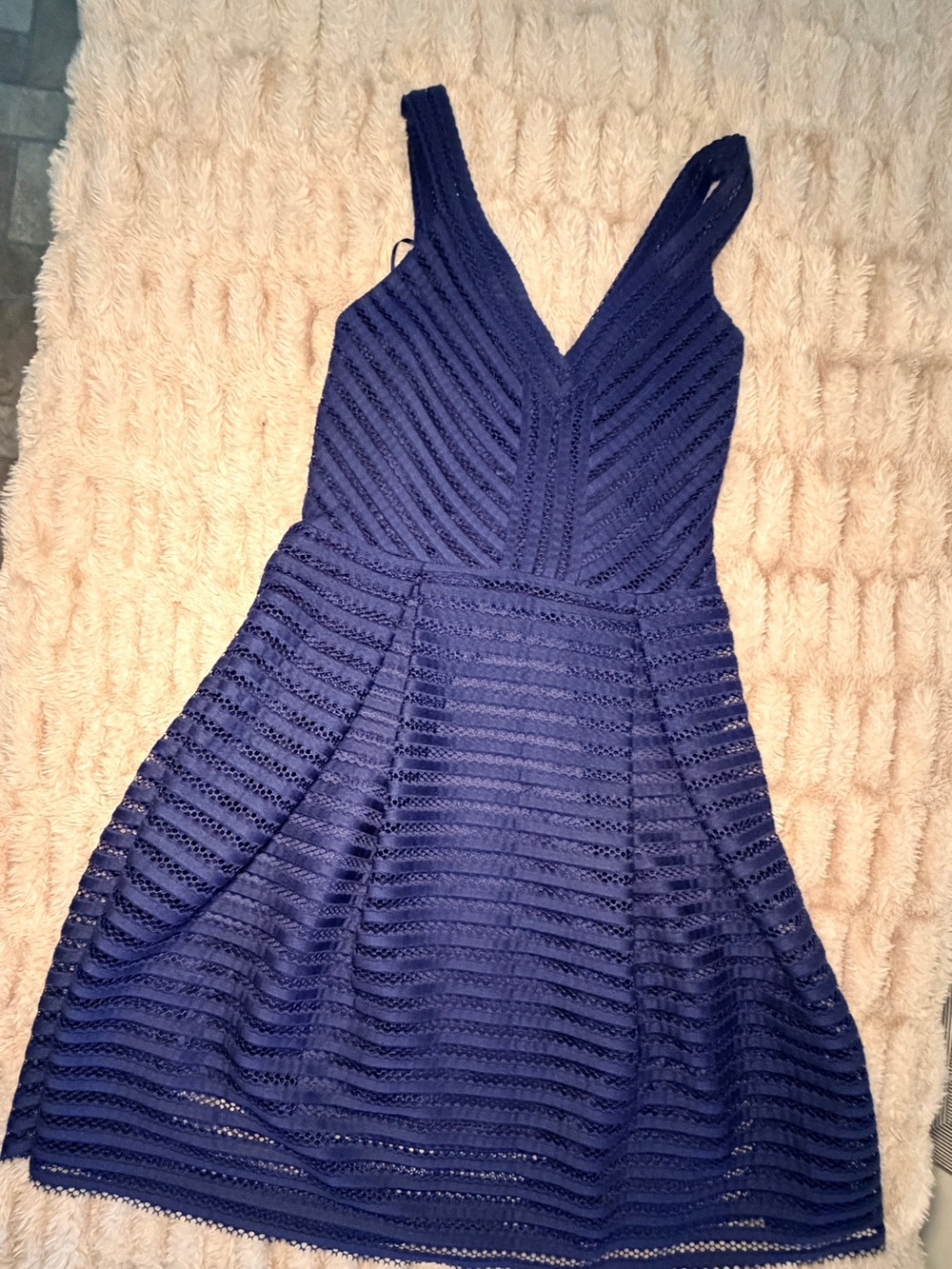 Express Navy Blue Striped Dress